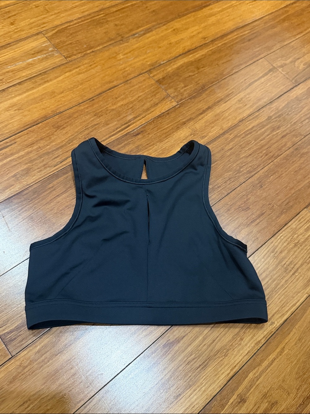 Nike Black High-Neck Crop Sports Bra with Keyhole Back